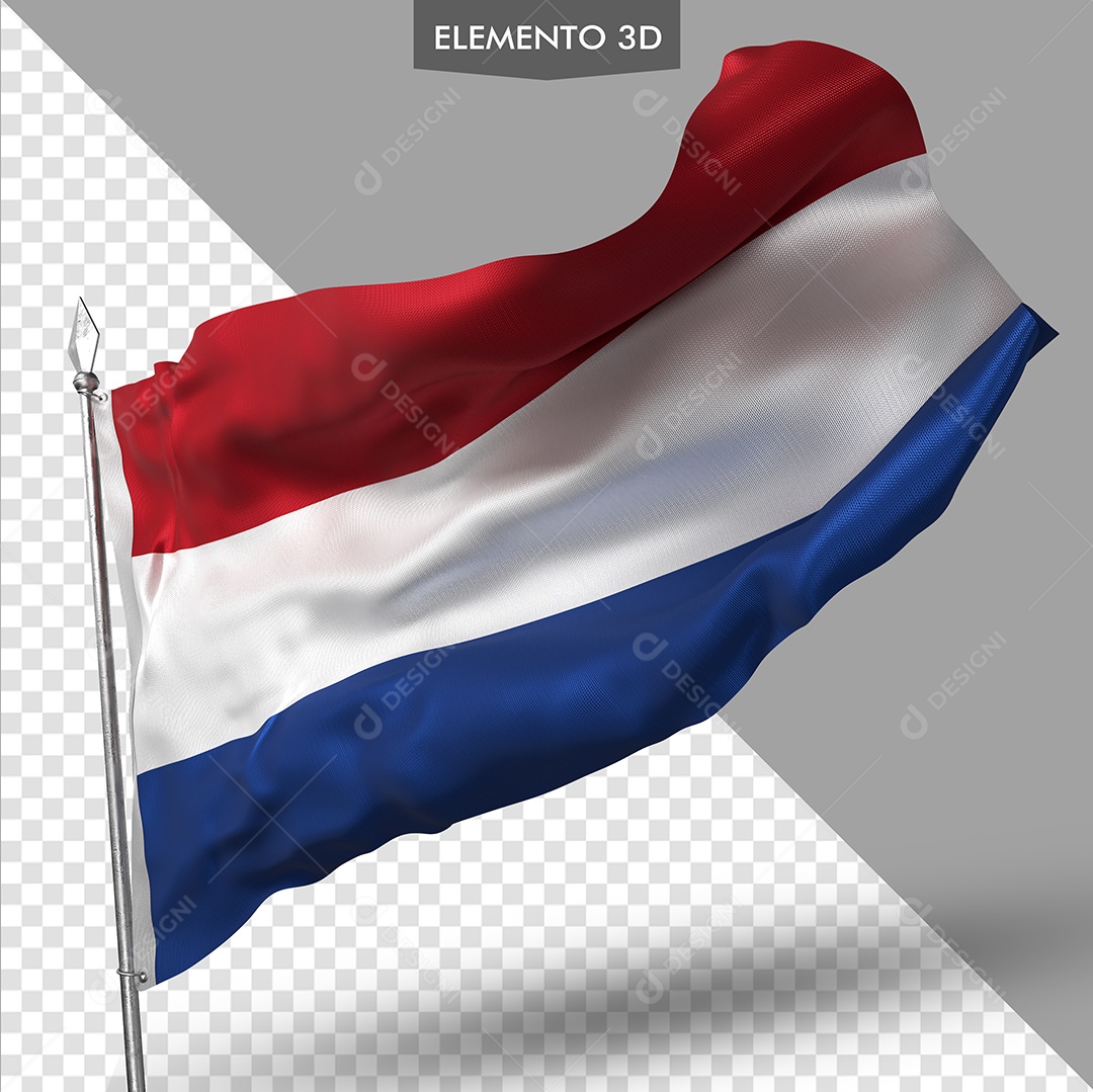 Elemento 3D Para Composição Bandeira da Holanda PSD