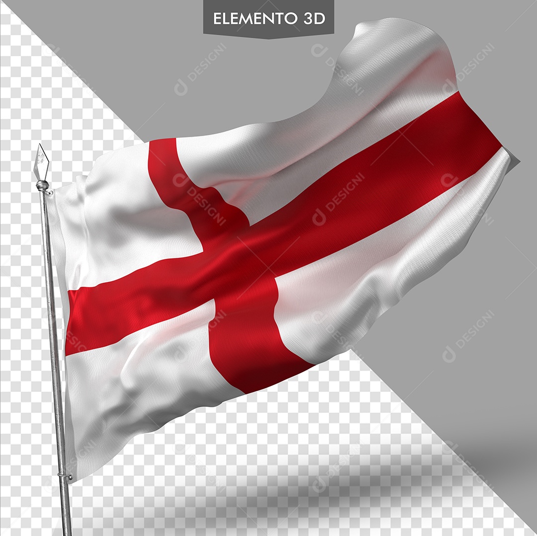 Elemento 3D Para Composição Bandeira da Inglaterra PSD