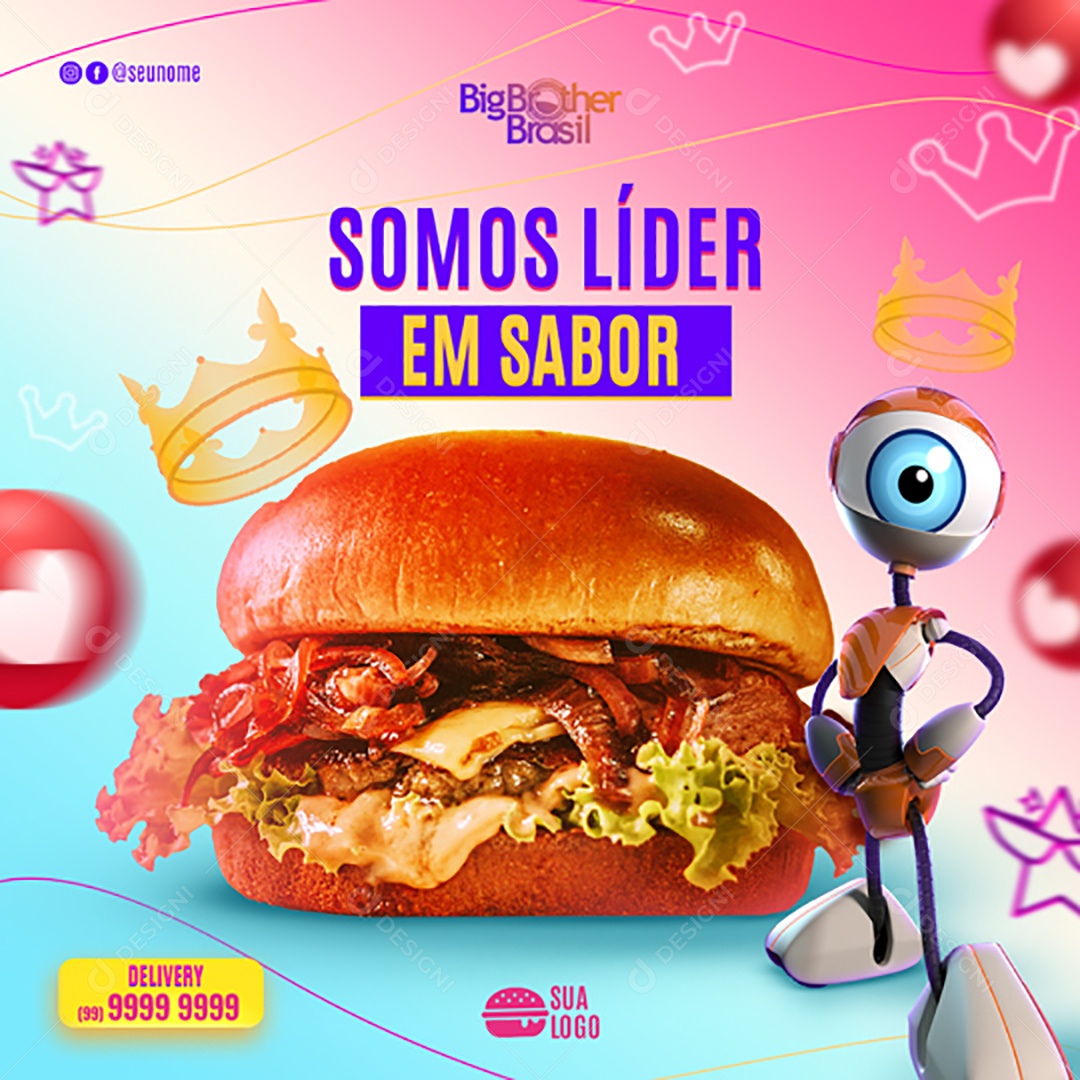 Somos Líder em Sabor Social Media PSD Editável