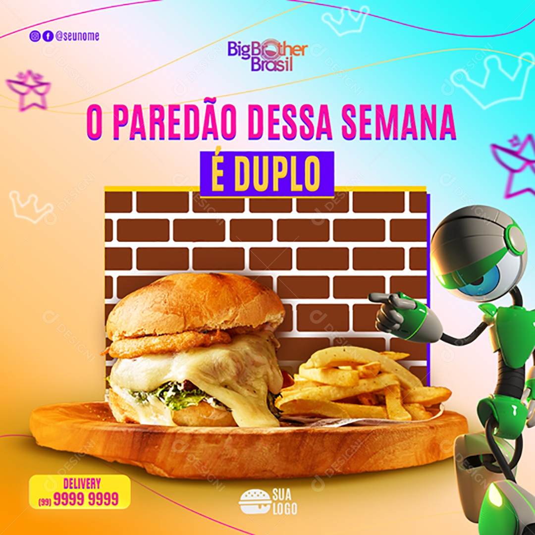 O Paredão Dessa Semana é Duplo Social Media PSD Editável