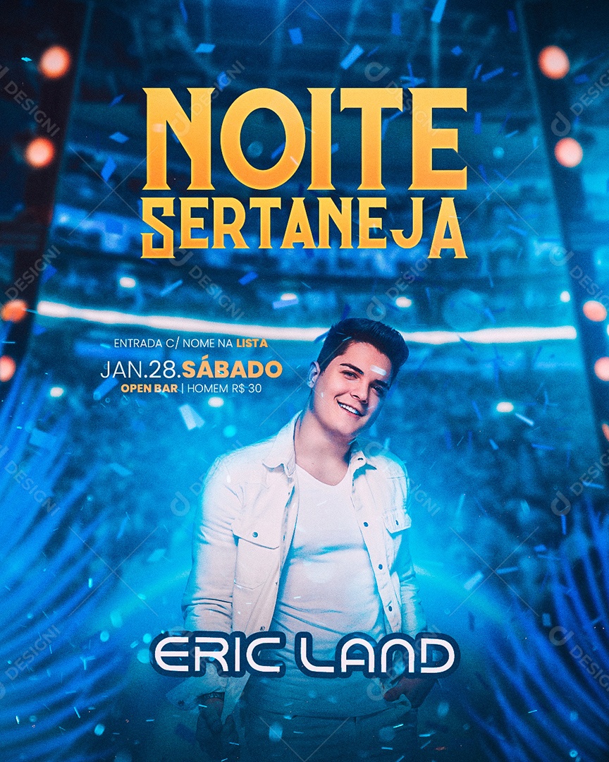 Flyer Show Eric Land Social Media PSD Editável