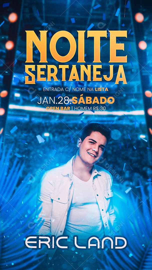 Flyer Show Eric Land Story Social Media PSD Editável