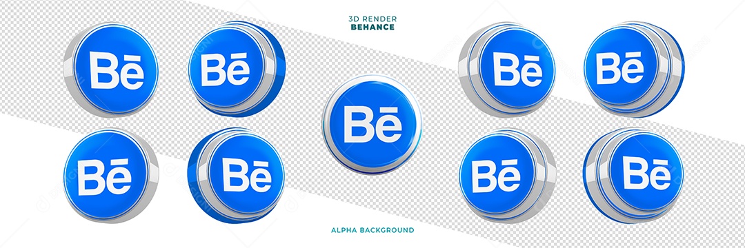 Elemento 3D Para Composição Ícones Behance PSD