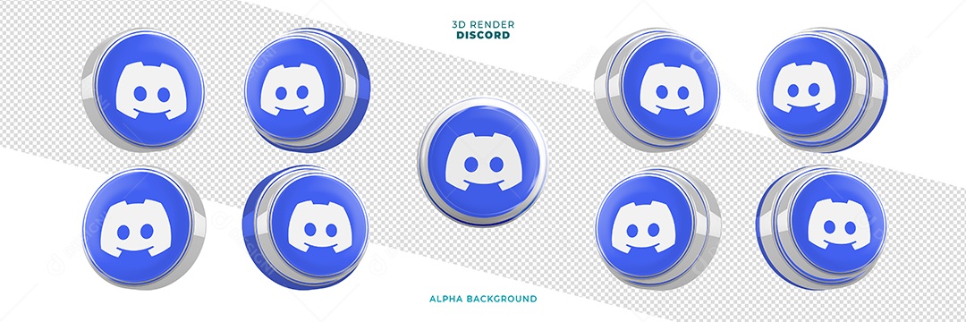 Elementos 3D Para Composição Ícones Discord