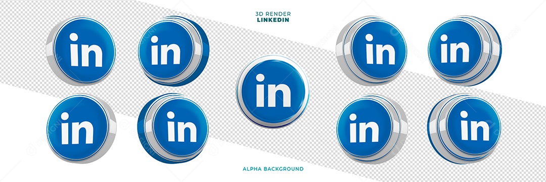 Elemento 3D Para Composição Ícones Linkedin PSD