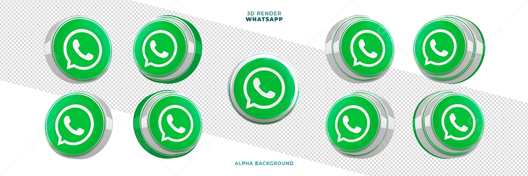 Elemento 3D Para Composição Ícones Whatsapp PSD