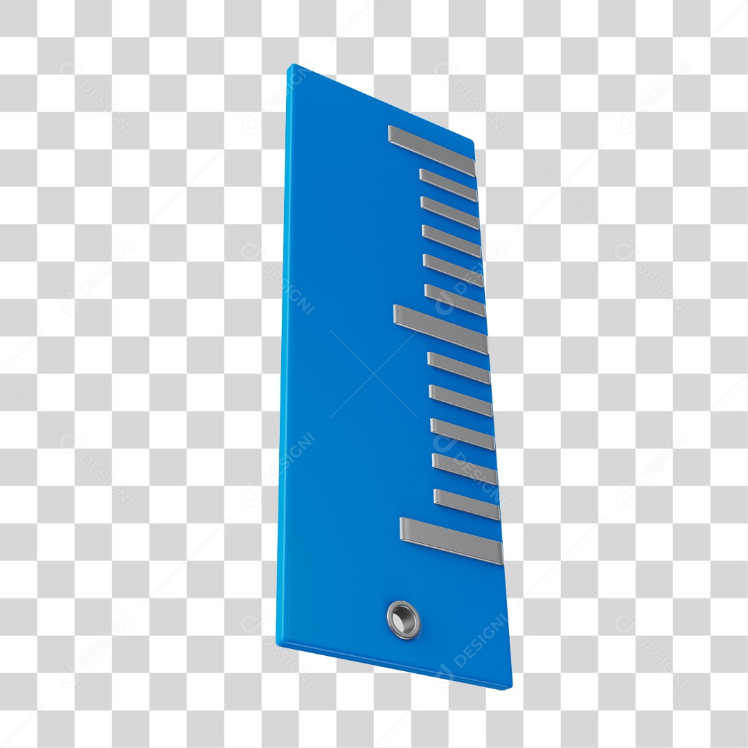 Régua Cartoon Azul Elemento 3D PNG Transparente