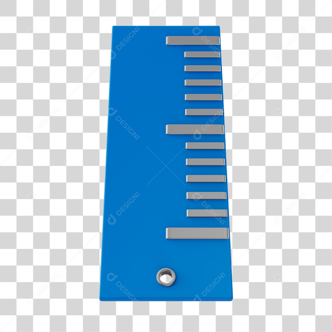 Régua Cartoon Azul Elemento 3D PNG Transparente