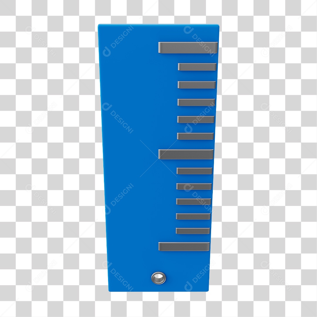 Régua Cartoon Azul Elemento 3D PNG Transparente