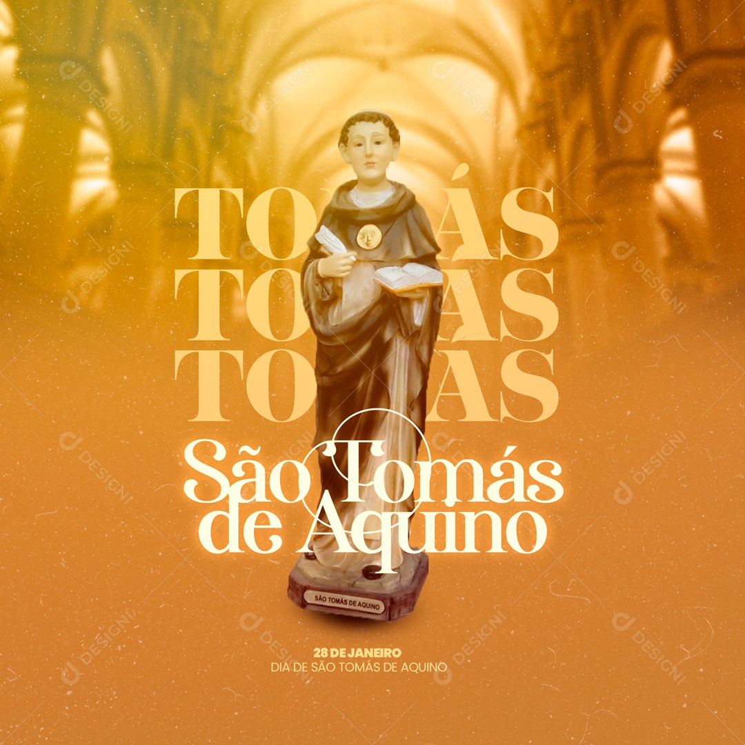 Dia de São Tomás de Aquino 28 de Janeiro Social Media PSD Editável