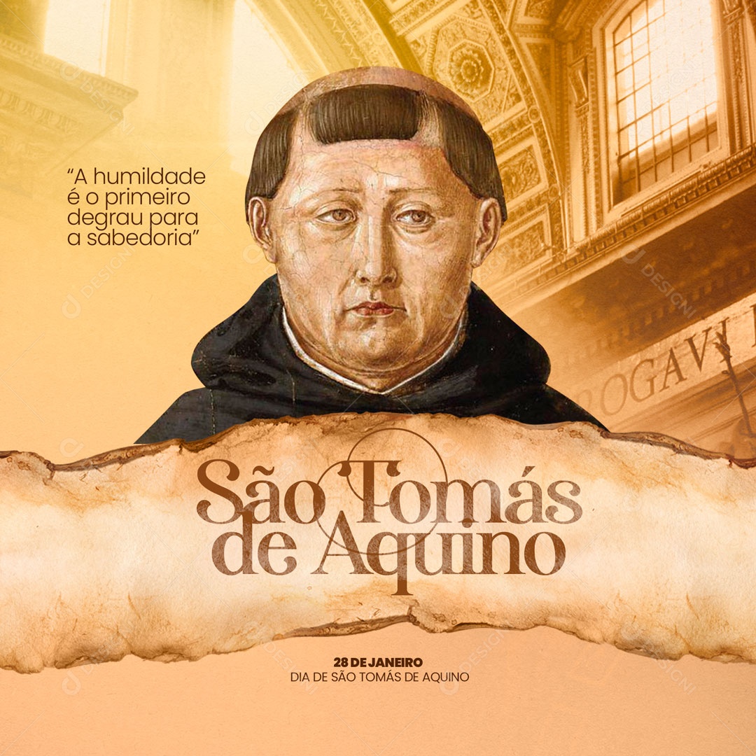 Dia de São Tomás de Aquino 28 de Janeiro Social Media PSD Editável