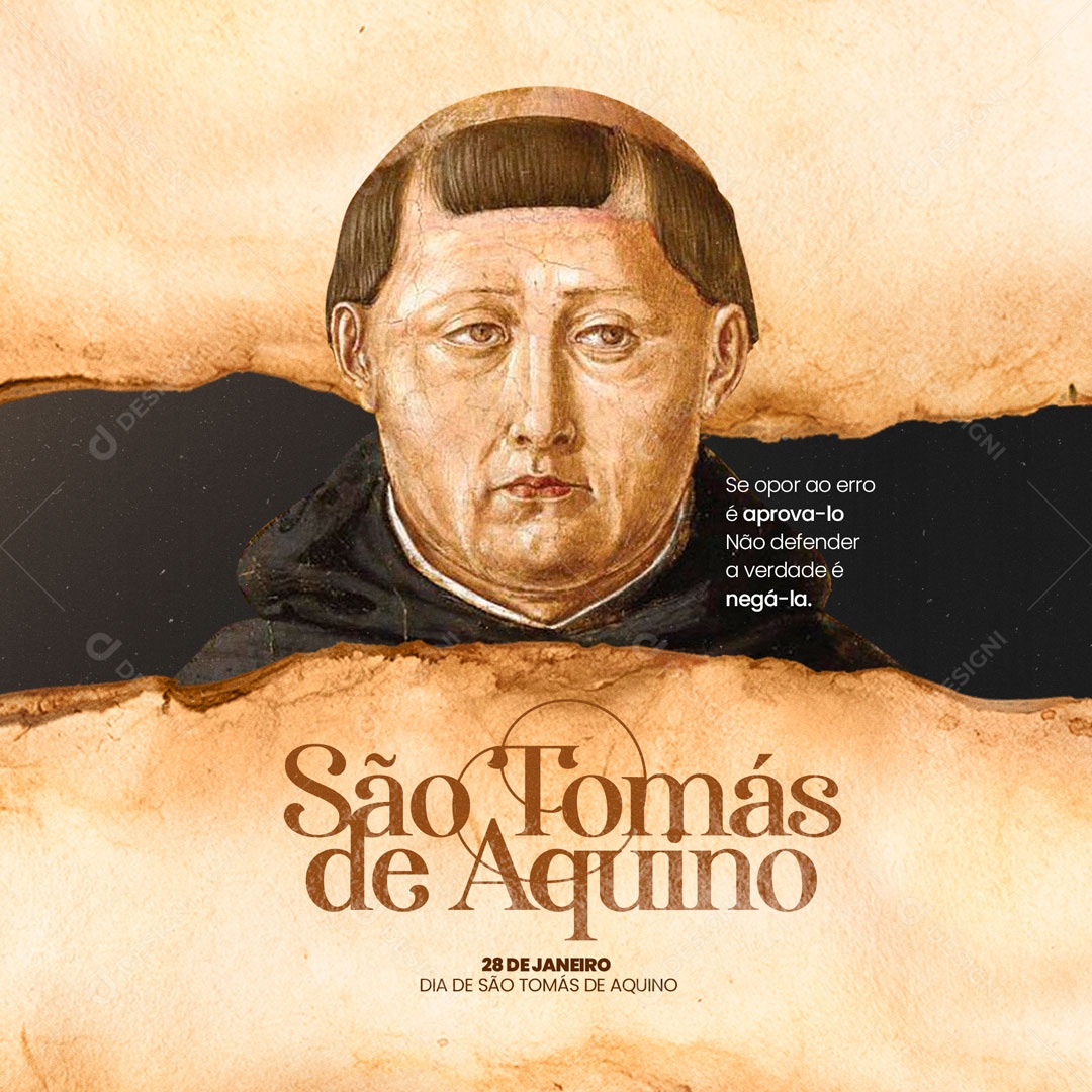 Dia de São Tomás de Aquino 28 de Janeiro Social Media PSD Editável