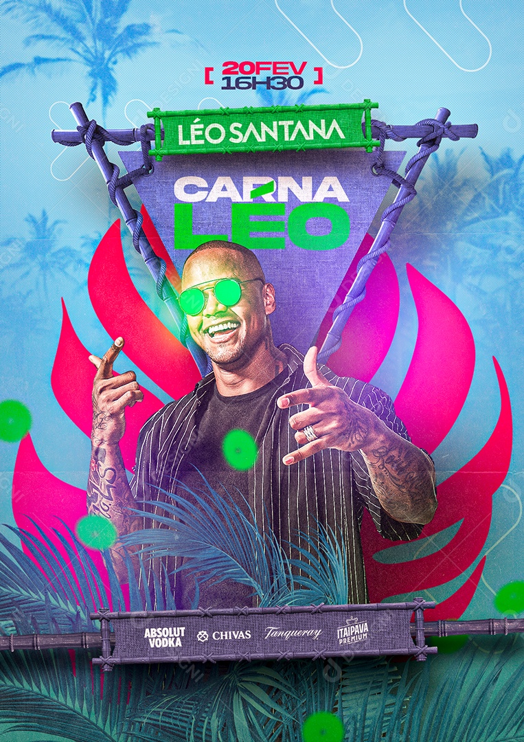 Carna Léo Flyer Carnaval Léo Santana Social Media PSD Editável