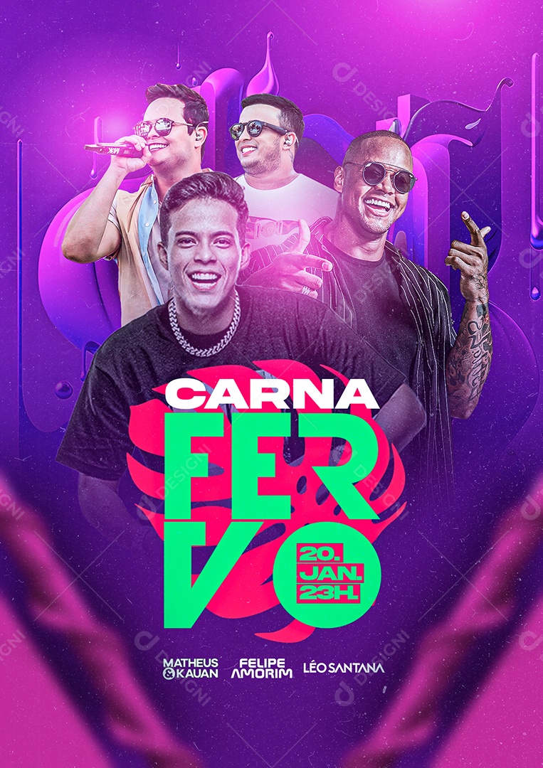 Carna Fervo Matheus & Kauan Felipe Amorim Léo Santana Flyer Social Media PSD Editável