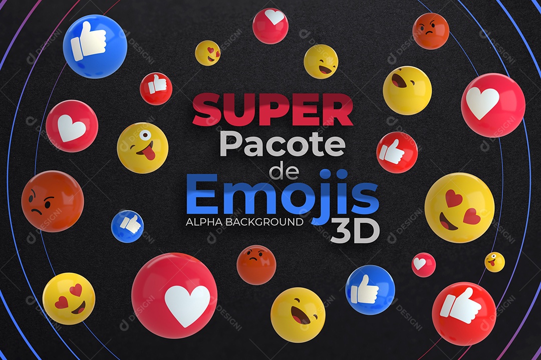 Super Pacote de Emojis 3D PSD