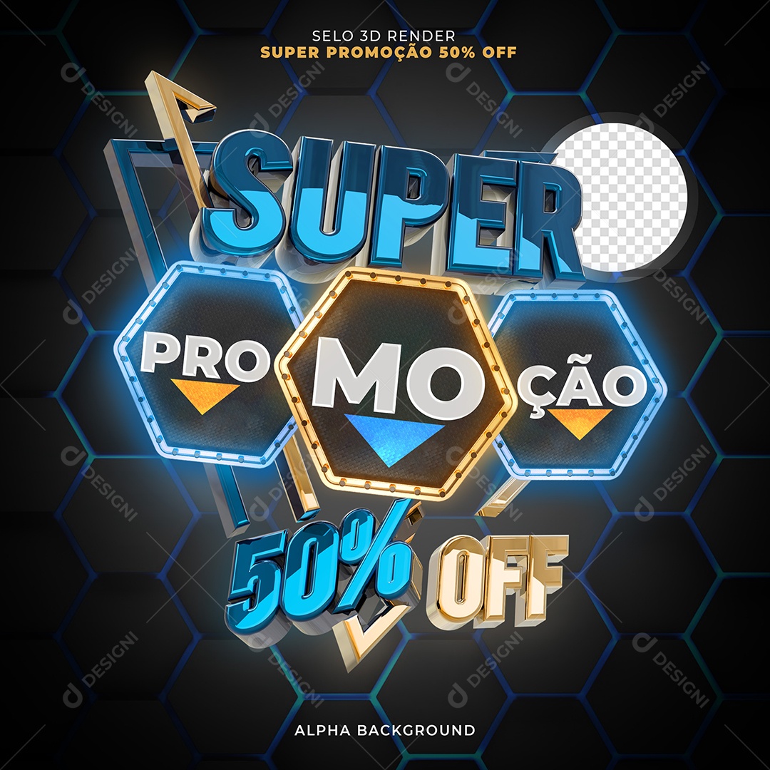 Selo 3D Para Composição Super Promoção PSD