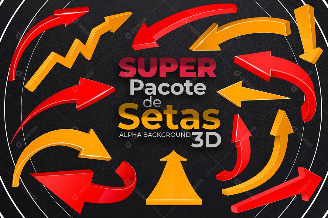Super Pacote de Setas 3D Para Composição PSD