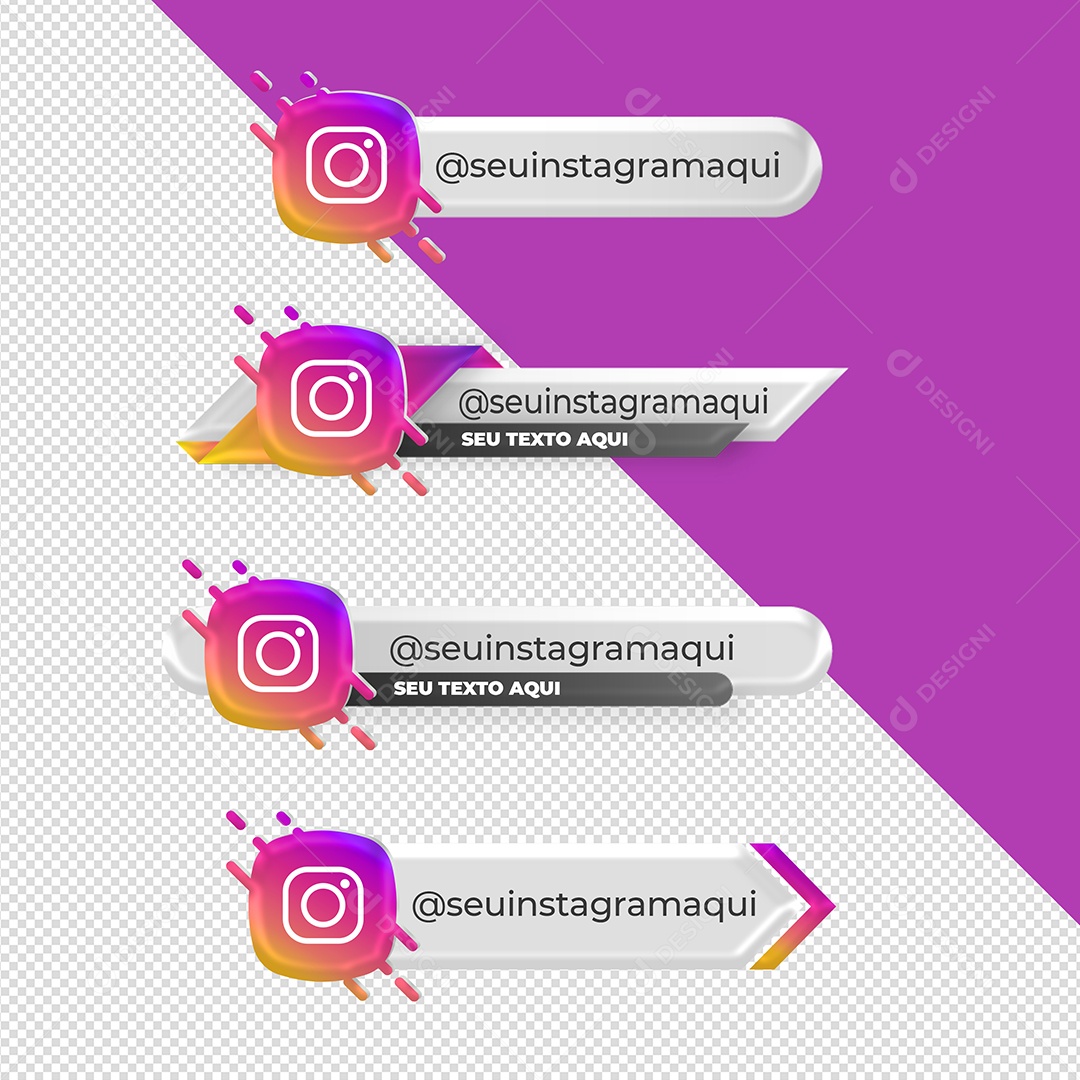 Tarjas Redes Sociais Instagram Para Composição PSD