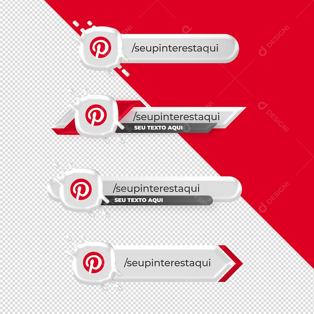 Tarjas Redes Sociais Pinterest Para Composição PSD