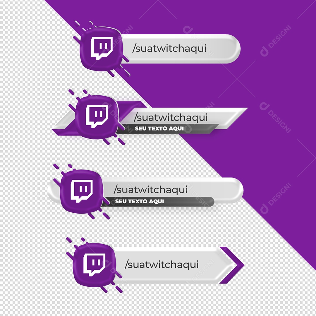 Tarjas Redes Sociais Twitch Para Composição PSD