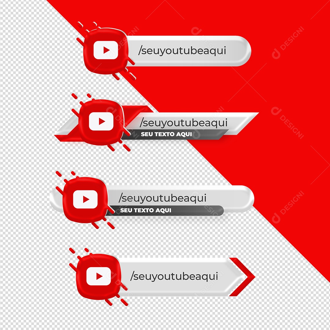 Tarjas Redes Sociais Youtube Para Composição PSD