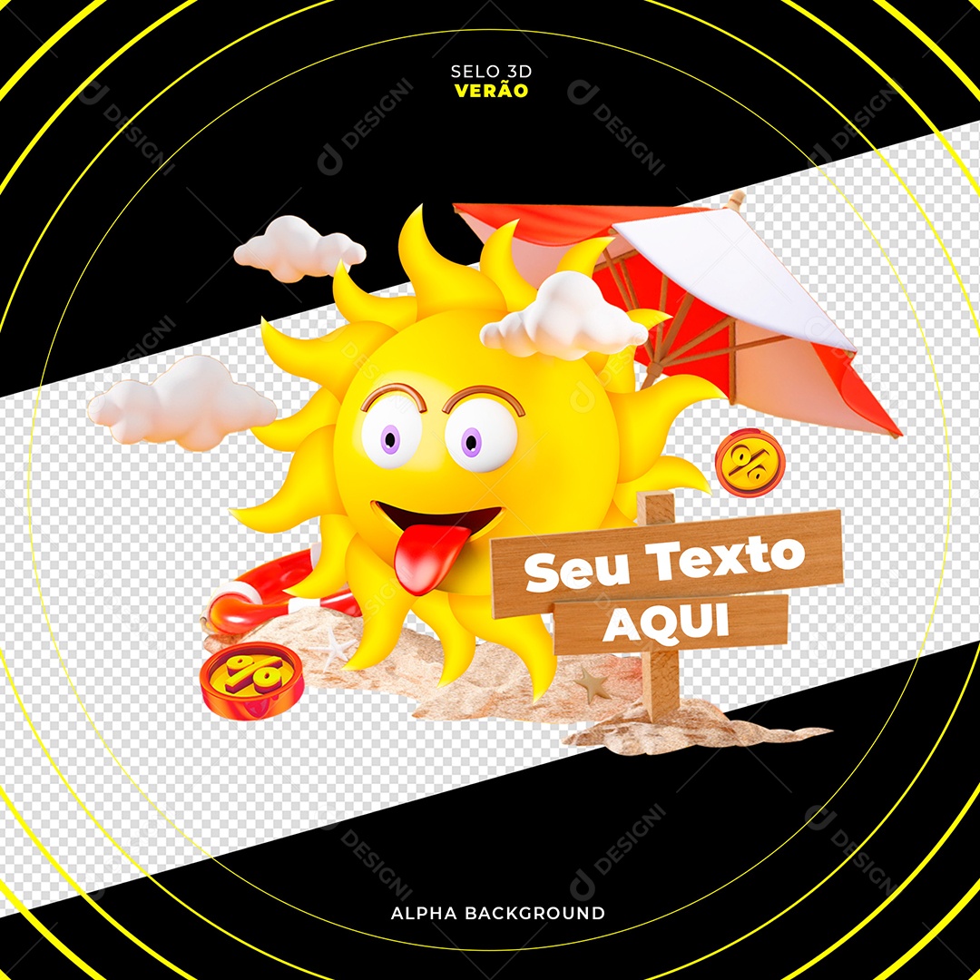 Selo 3D Para Composição Verão PSD