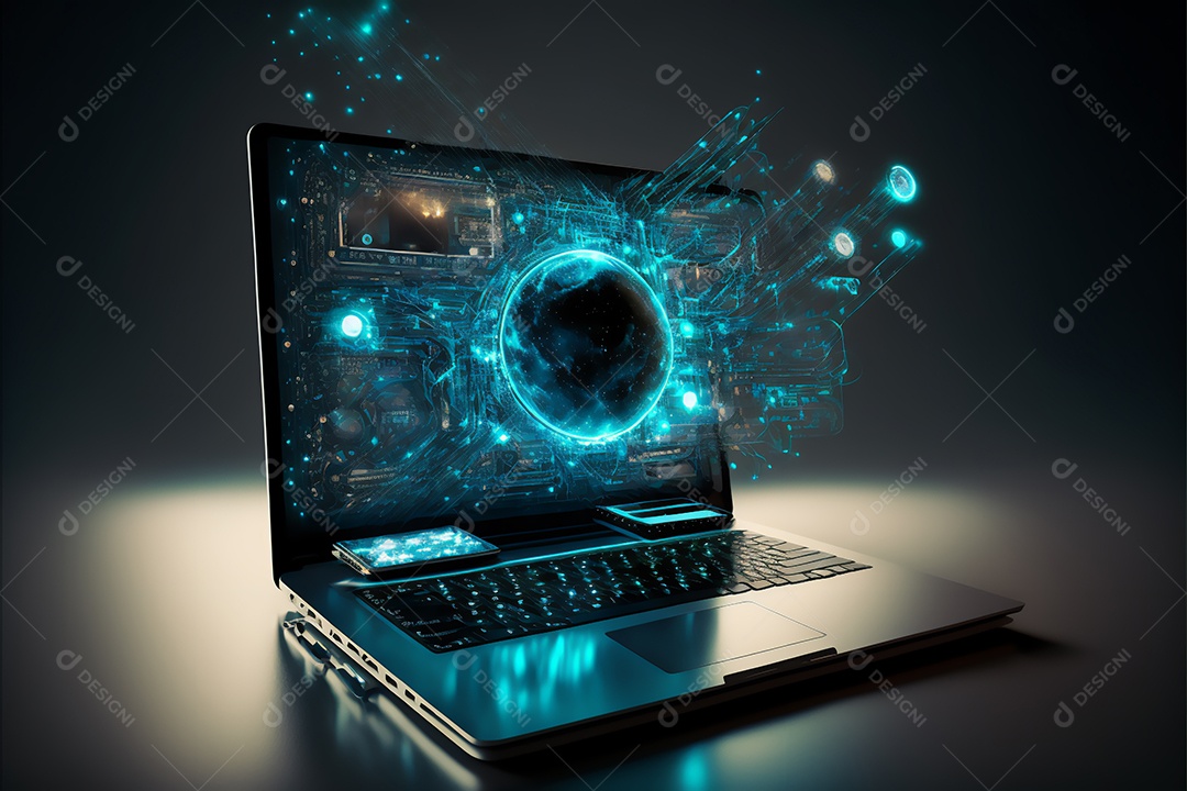 Notebook sobre uma mesa de escritório