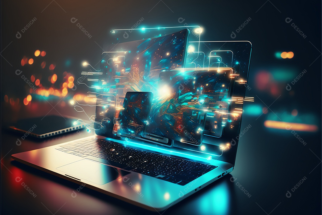 Notebook sobre uma mesa de escritório