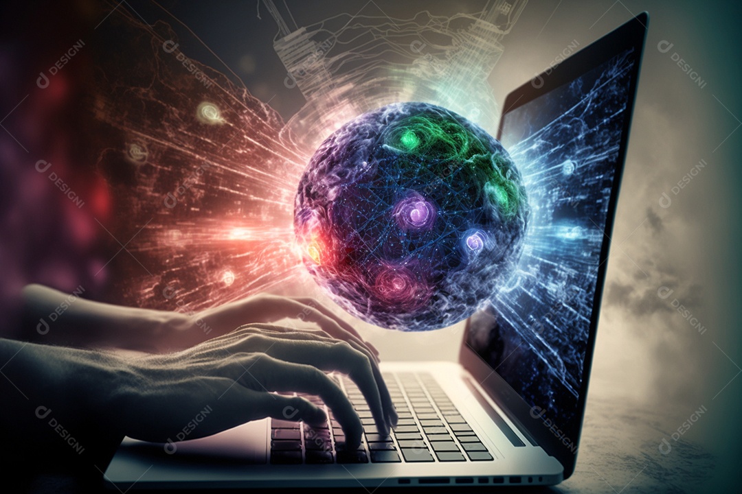 Notebook sobre uma mesa de escritório