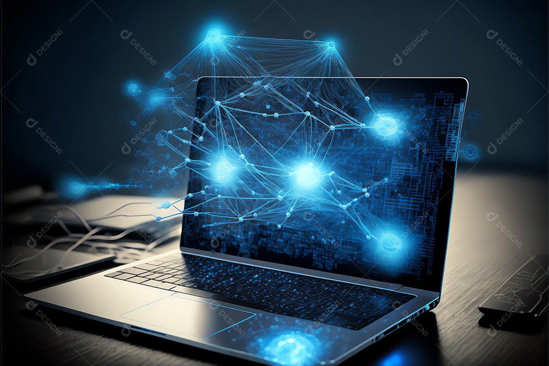 Notebook sobre uma mesa de escritório