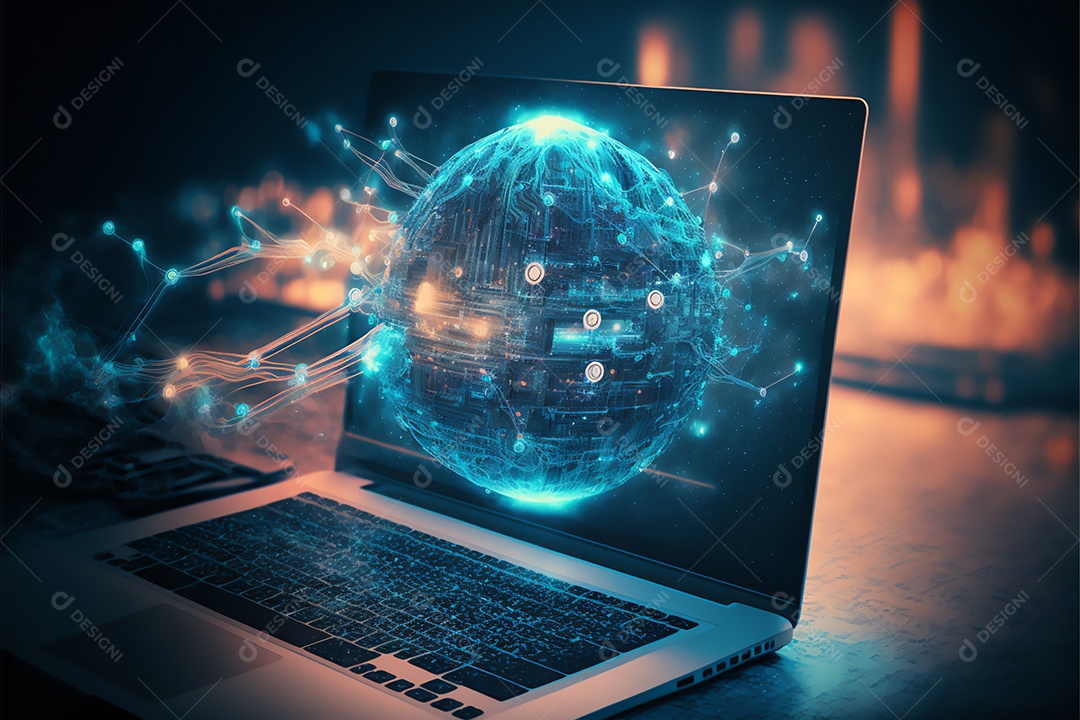 Notebook sobre uma mesa de escritório