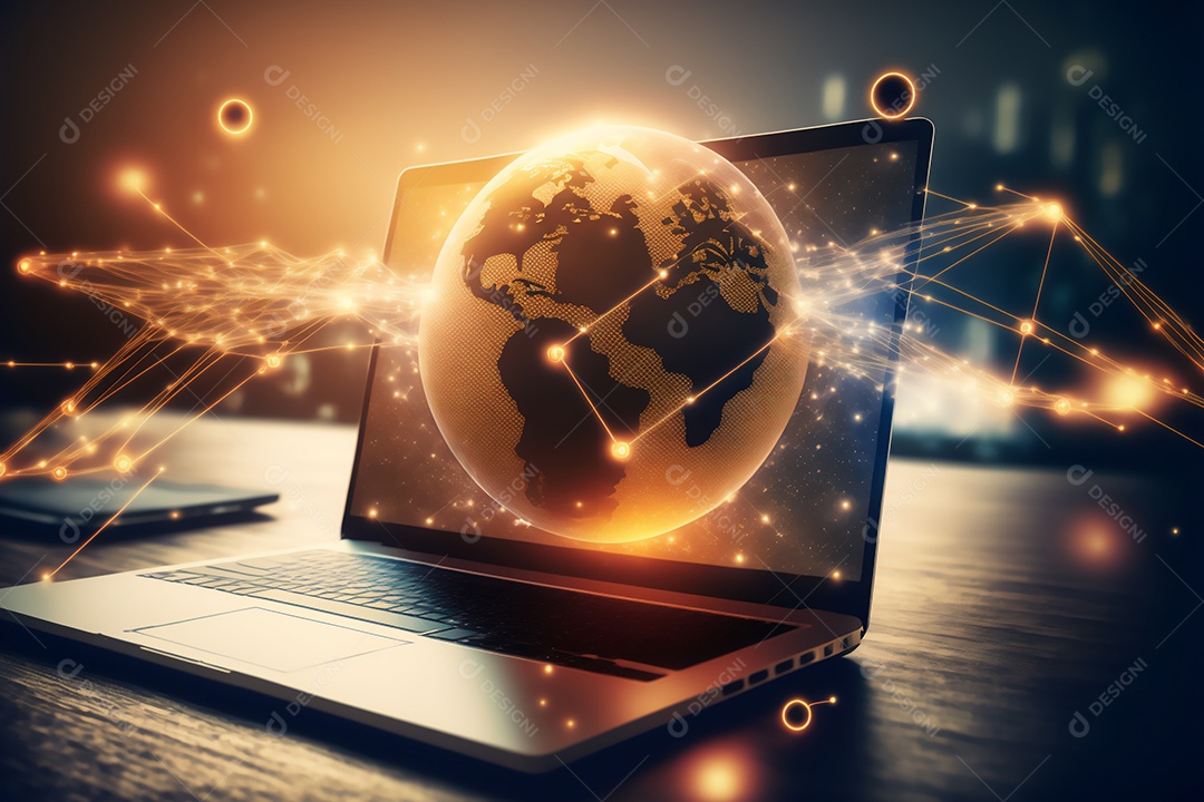 Notebook sobre uma mesa de escritório