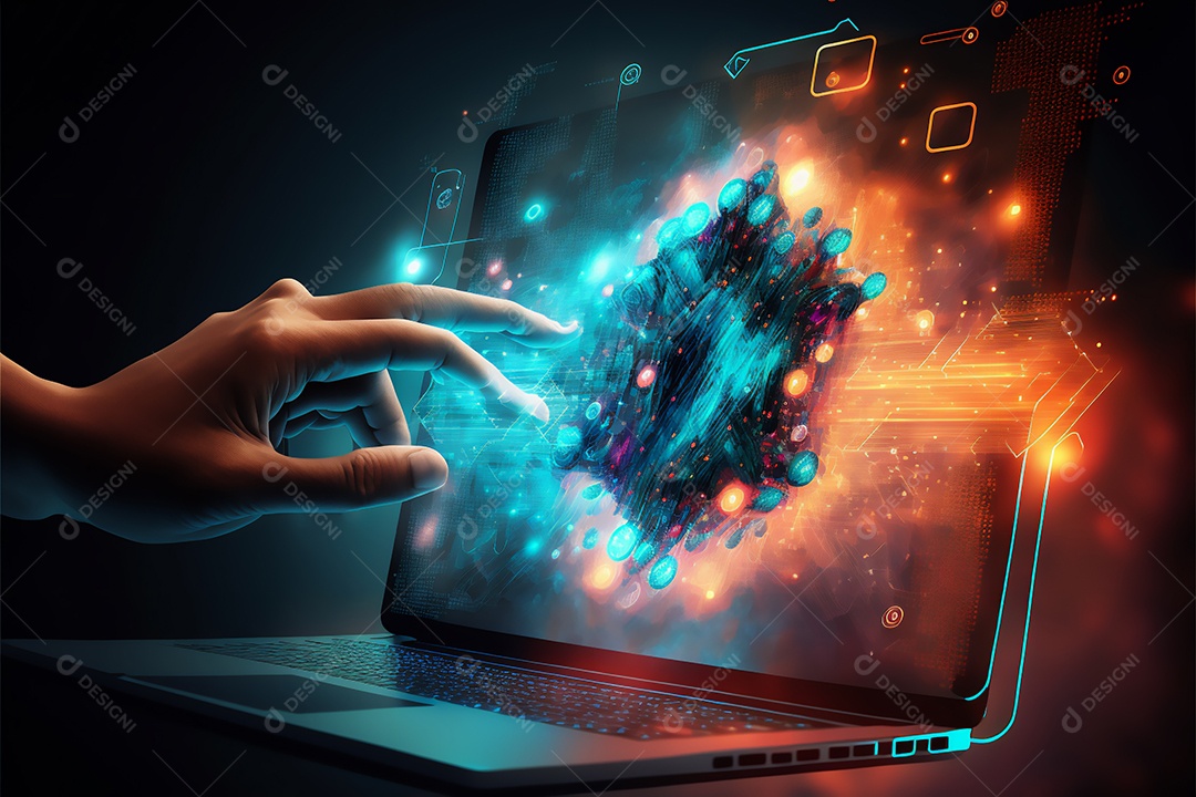 Notebook sobre uma mesa de escritório