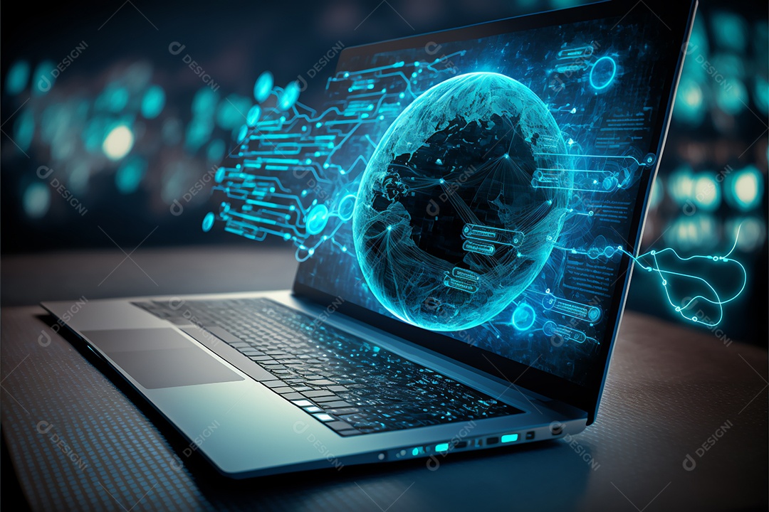 Notebook sobre uma mesa de escritório