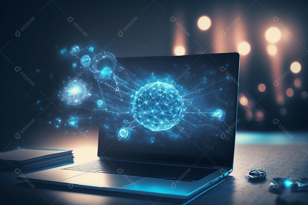 Notebook sobre uma mesa de escritório