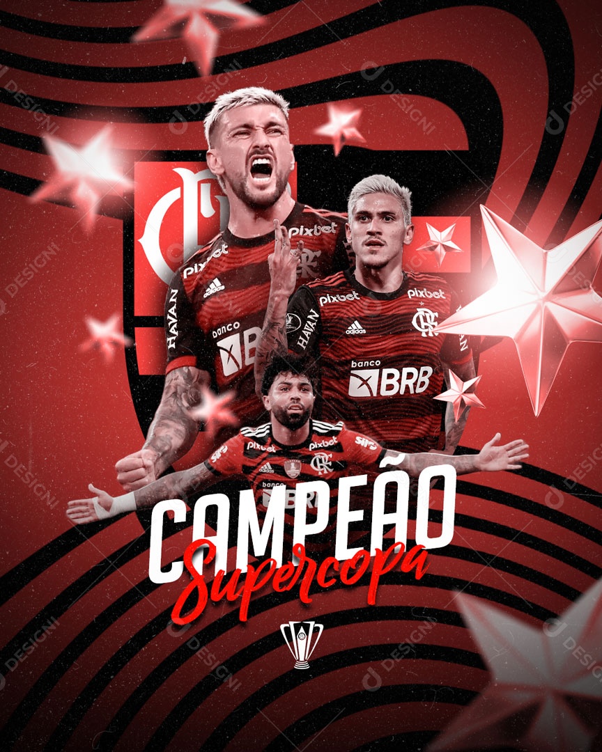 Flamengo Campeão da Supercopa do Brasil Social Media PSD Editávem
