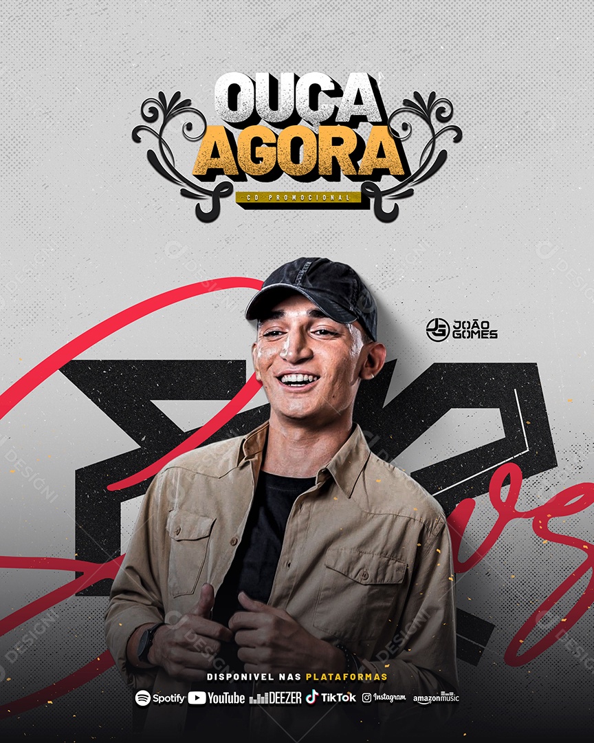 Flyer João Gomes Ouça Agora Disponível Nas Platarfomas Social Media PSD Editável