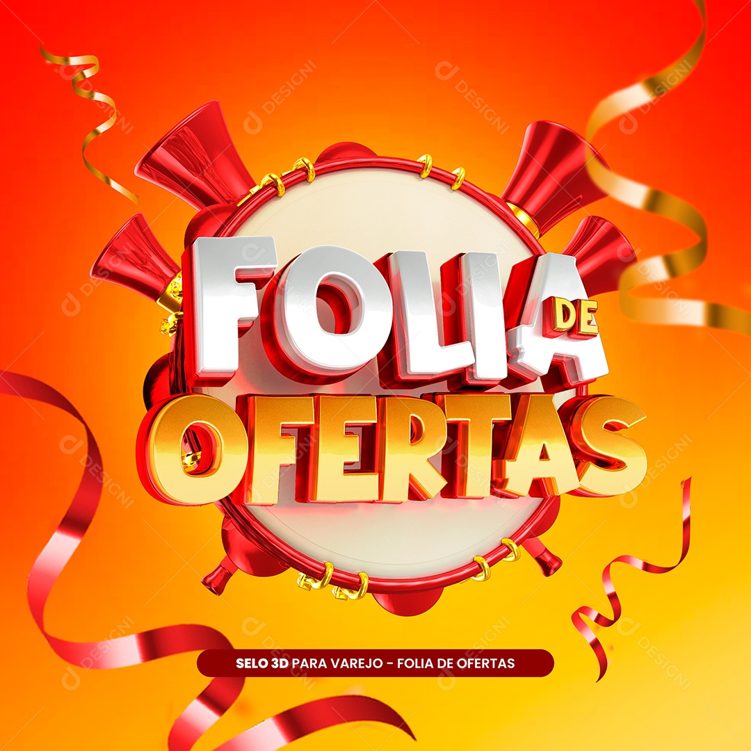 Selo 3D Para Composição Folia de Ofertas PSD