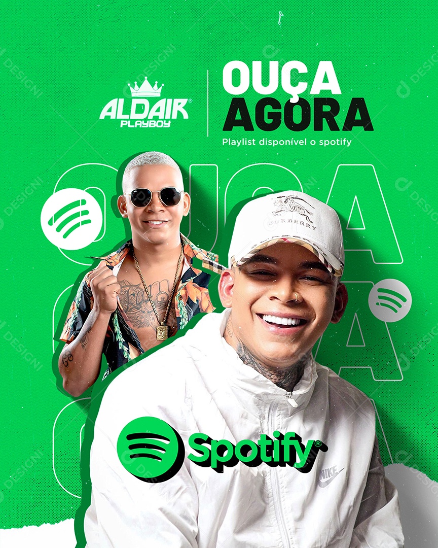 Flyer Cantor Aldair Palyboy Ouça Agora Playlist Disponível no Spotify Social Media PSD Editável