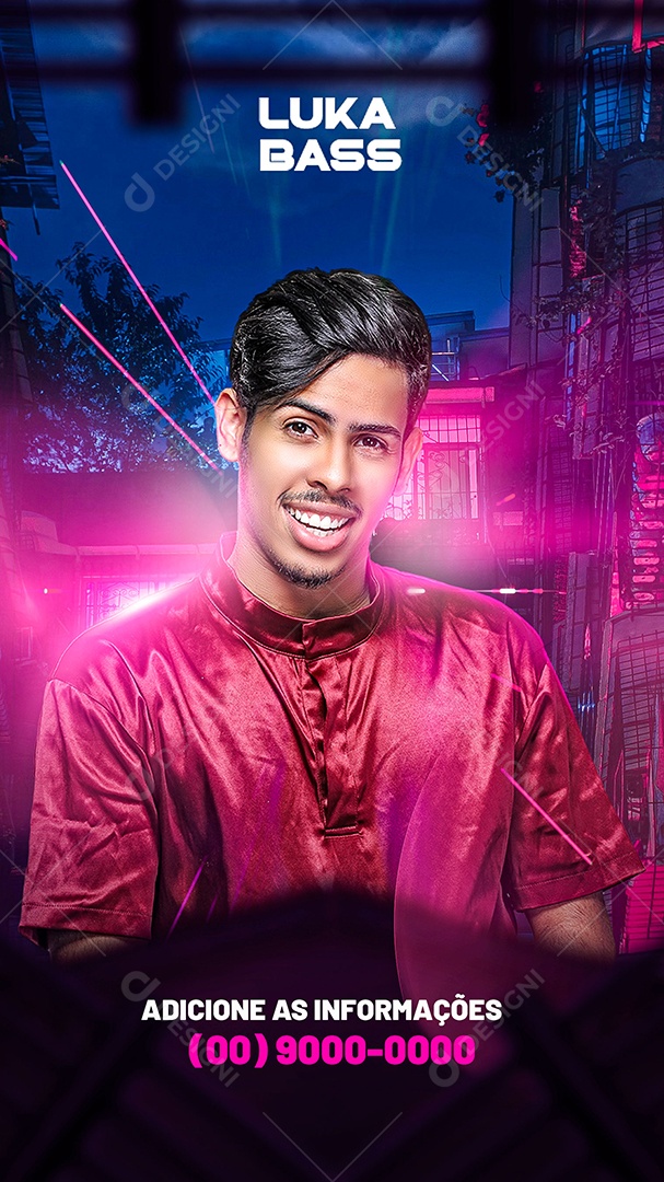 Flyer Show Luka Bass Story Social Media PSD Editável