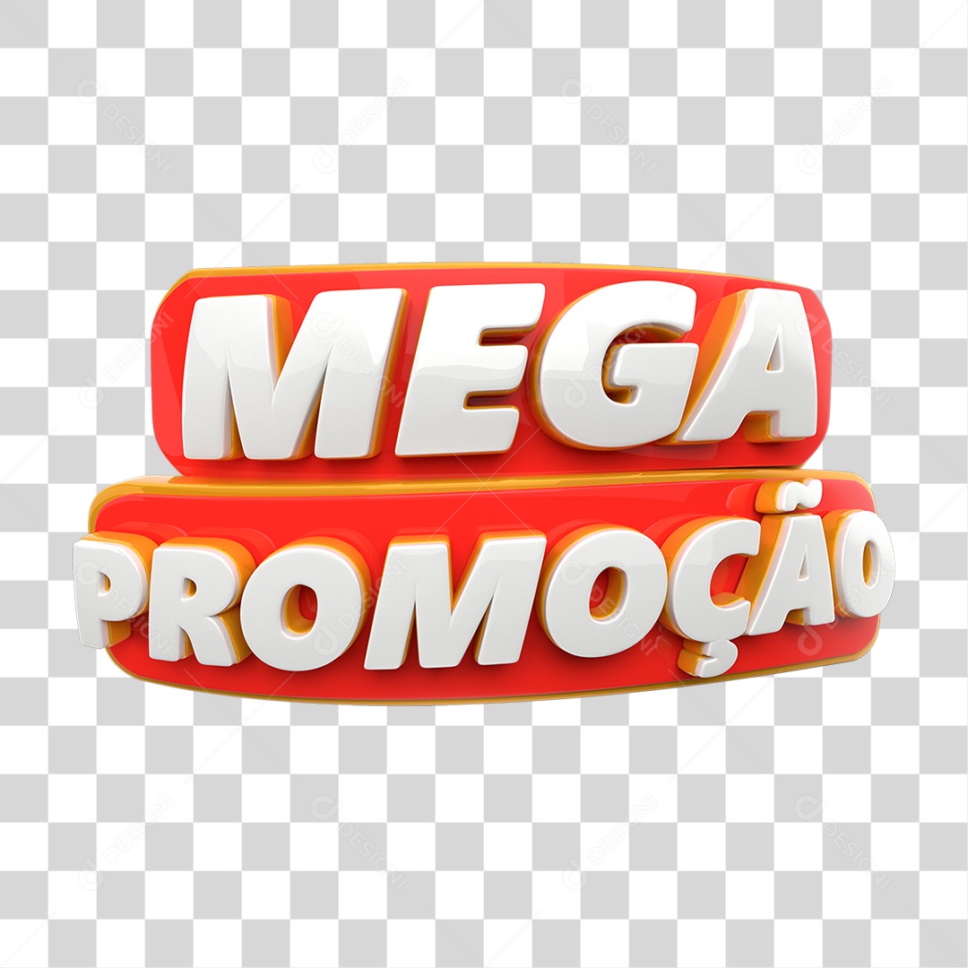 Selo 3D Mega Promoção Para Composição PNG Transparente