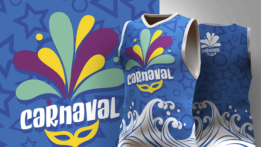 Abadá de Carnaval Estampa Azul Ai + EPS