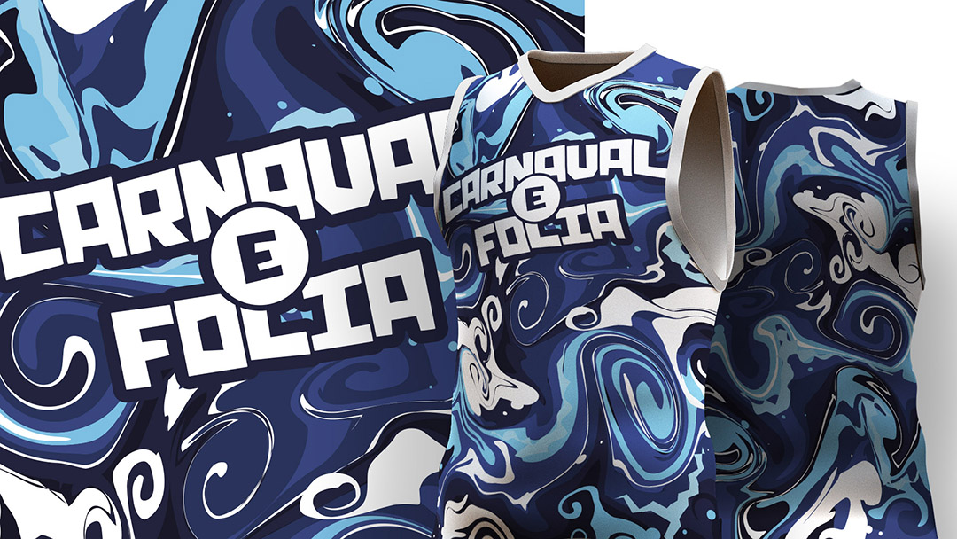 Abadá de Carnaval Estampa Azul Ai + EPS