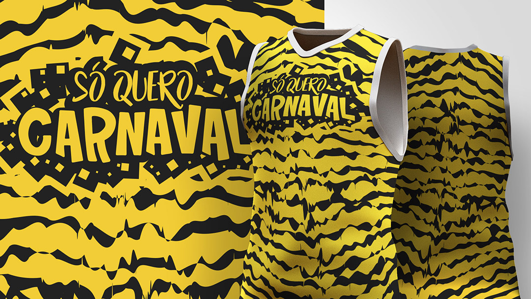 Abadá de Carnaval Estampa Amarelo Ai + EPS