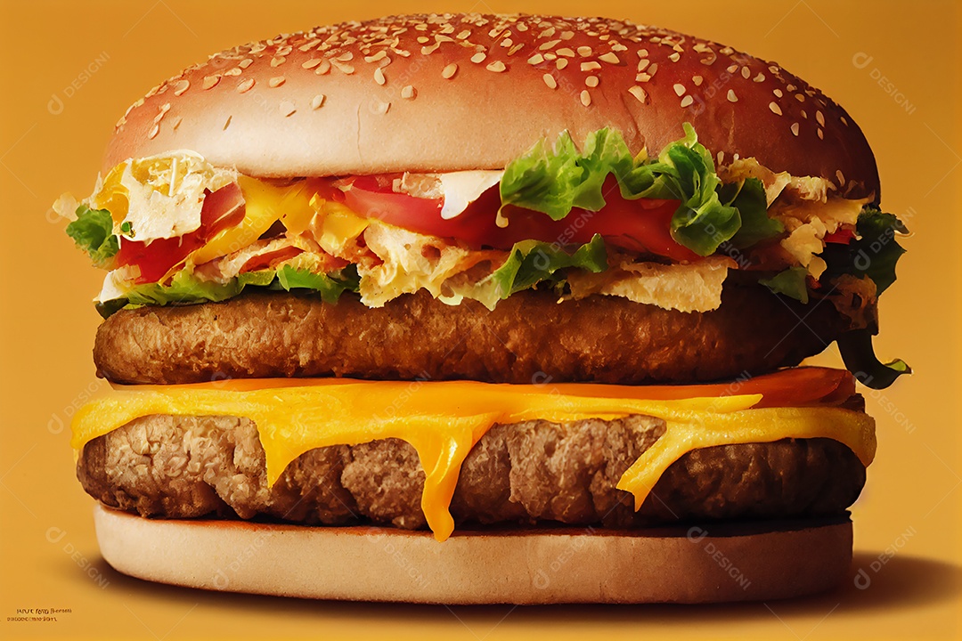 Hambúrguer sobre uma mesa madeira comida