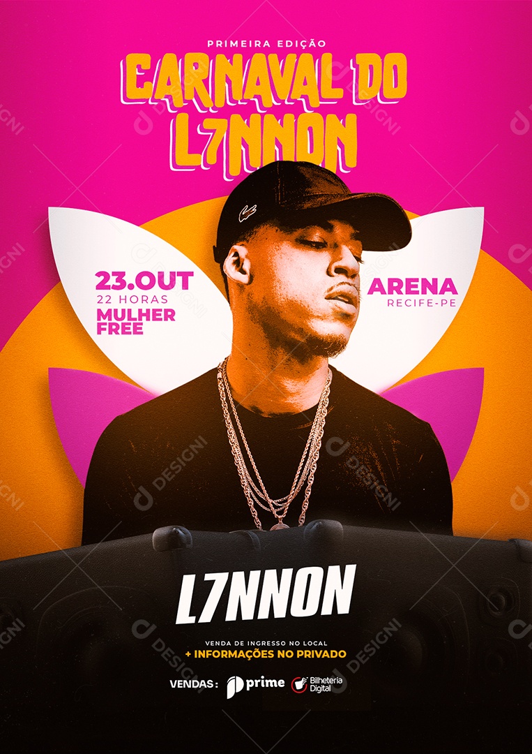 Carnaval do L7nnon Flyer Social Media PSD Editável