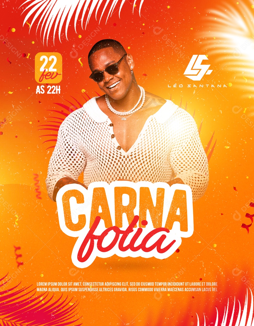Flyer Carna Folia Léo Santana Social Media PSD Editável