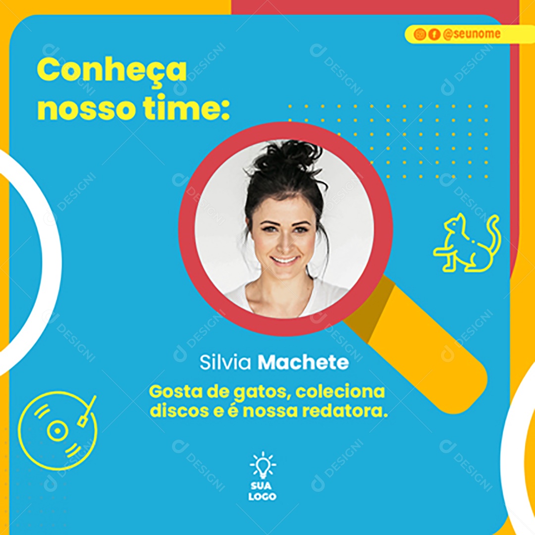 Marketing Digital Conheça Nosso Time Social Media PSD Editável