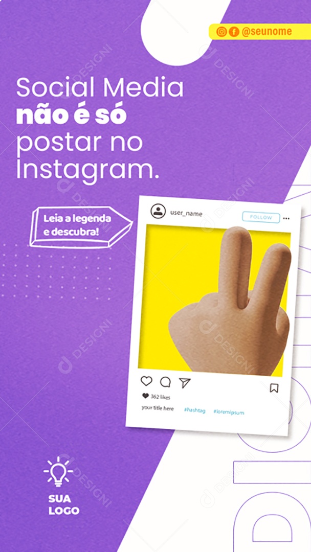 Story Social Media Não é Só Postar no Instagram Social Media PSD Editável