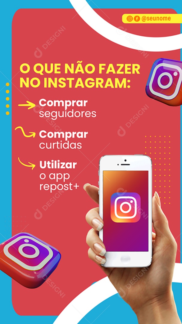 Story O Que Não Fazer no Instagram Social Media PSD Editável